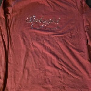 Pink Long Sleeve Top with Rhinestone Detail